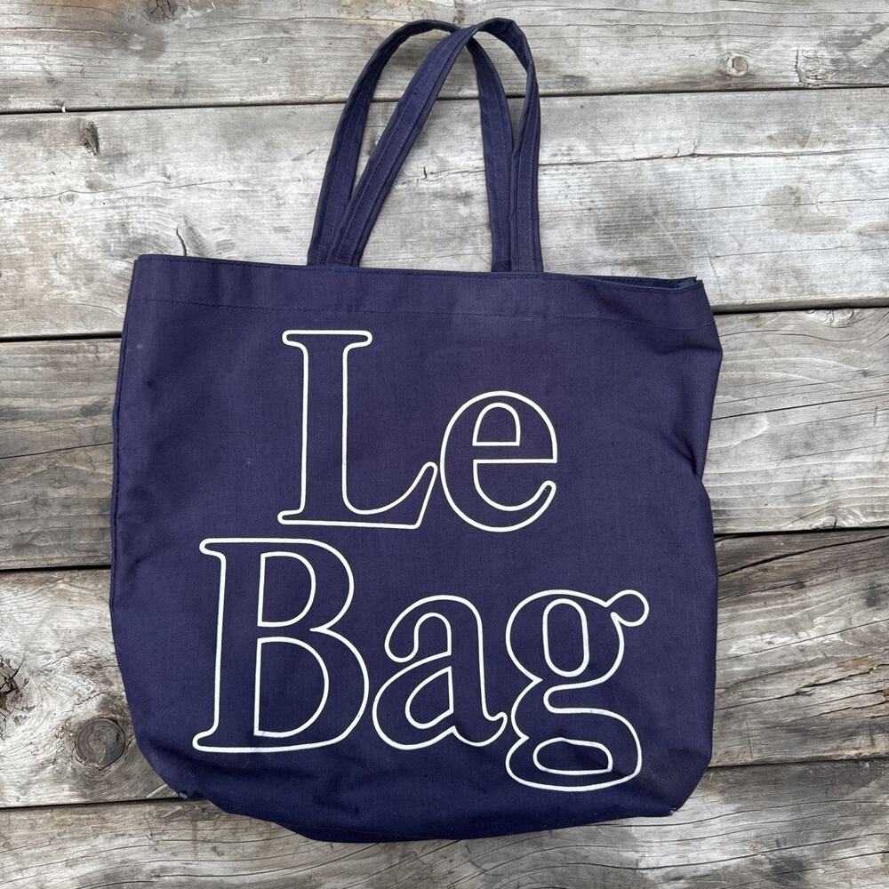 VTG 70s 80s Beige Le Bag Large Water Resistant Beach Gym Shopping Tote Bag